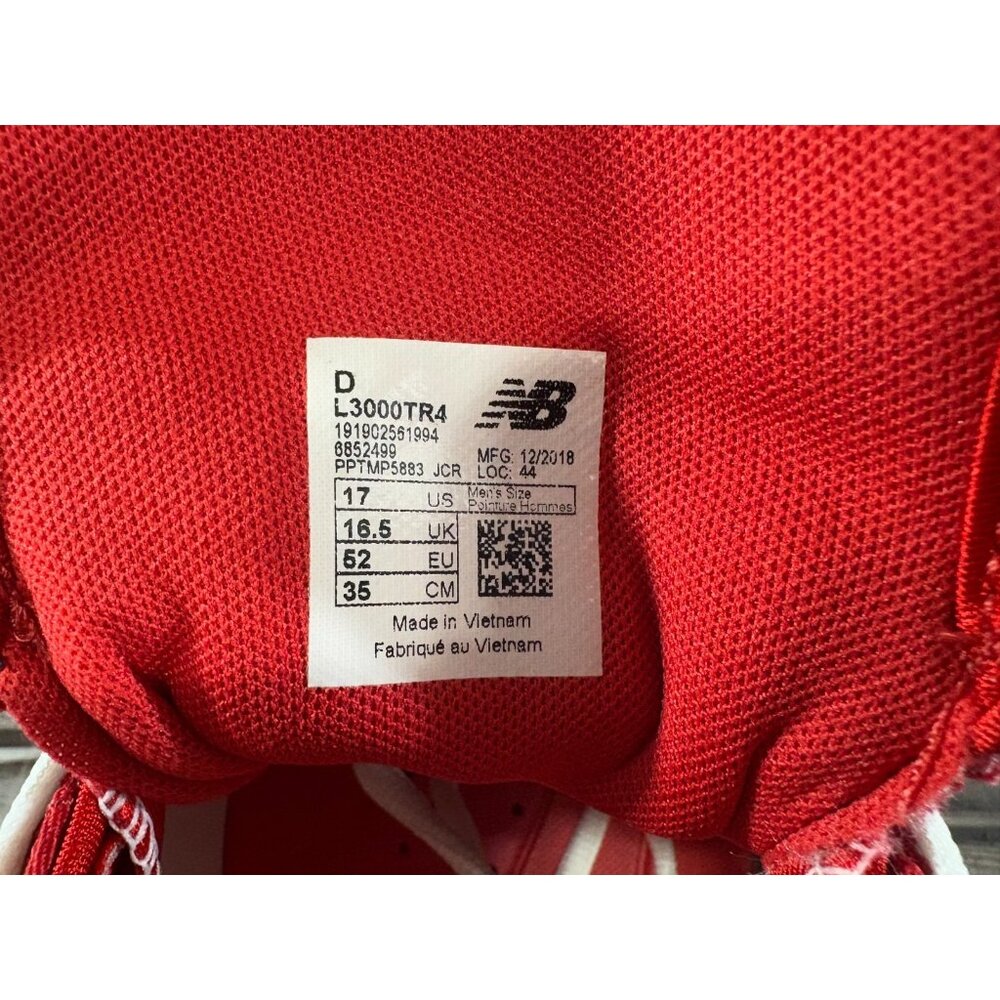 New Balance Baseball Cleats L3000TR4 size 17 D color red Brand New - Picture 9 of 13